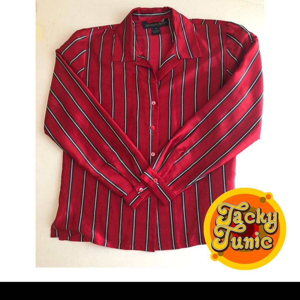 Silk Button Down Blouse - image 1